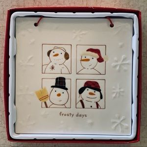 Seasonal Snowman “frosty days” wall hanging Trivet by Hallmark